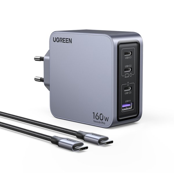 UGREEN Nexode Pro X763 GaN Charger Set 160W Ladegerät Netzteil 3x USB-C 1x USB-A inkl. USB-C Kabel