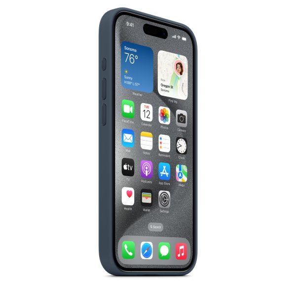 Apple iPhone 15 Pro Silikon Case mit MagSafe, Sturmblau