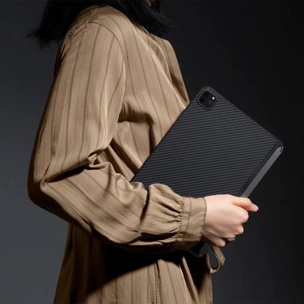 Pitaka MagEZ Case 2, Ultraleichte Schutzhülle für Apple iPad Pro 11" (M4), Rückseite, Schwarz/Grau