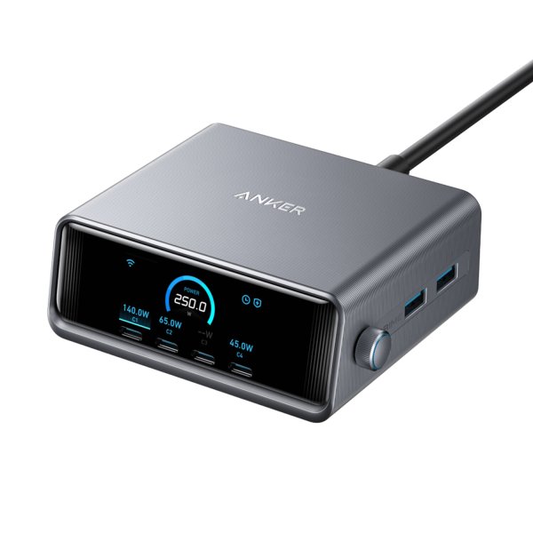 Anker Prime 6-Port Ladegerät, 250W, 4x USB-C/2x USB-A, Schwarz