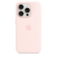 Apple iPhone 15 Pro Silikon Case mit MagSafe Hellrosa