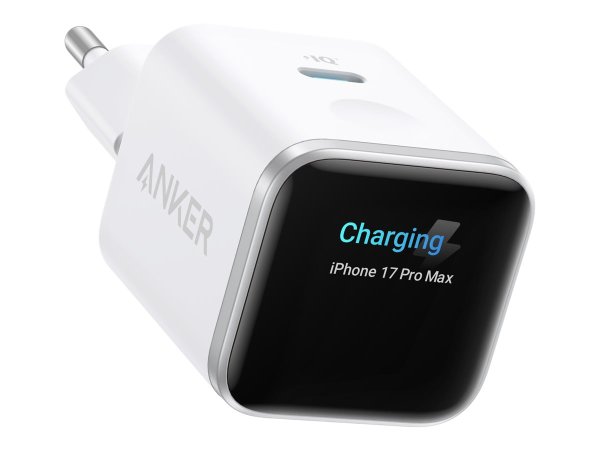 Anker Nano Power Adapter mit Smart Display, 45W, 1x USB-C, Polarweiss