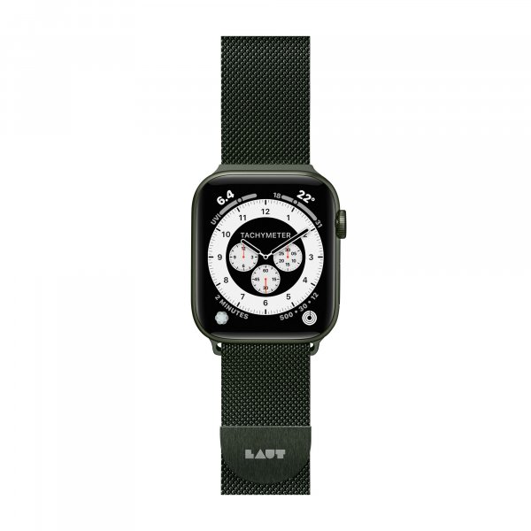 LAUT Steel Loop Watch Strap, Armband aus Edelstahlgewebe für Apple Watch 38/40/41mm, Grün