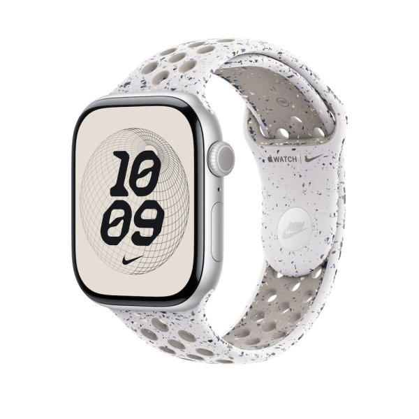 Apple Nike Sportarmband für Apple Watch 46mm, Veiled Grey, S/M (140-190 mm Umfang)