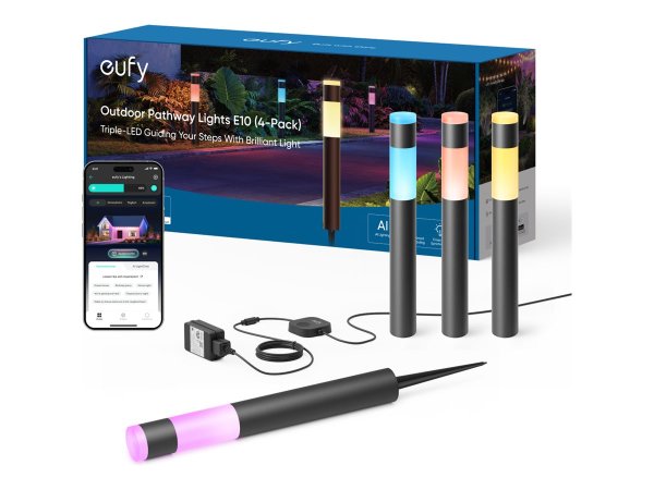 Eufy - Gartenleuchte - LED - RGBWW Licht - 1500-9000 K (Packung mit 4)