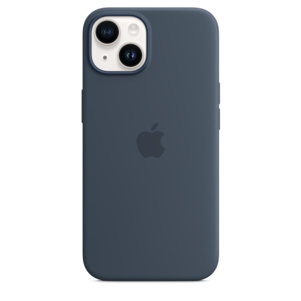 Apple iPhone 14 Silikon Case mit MagSafe, Sturmblau