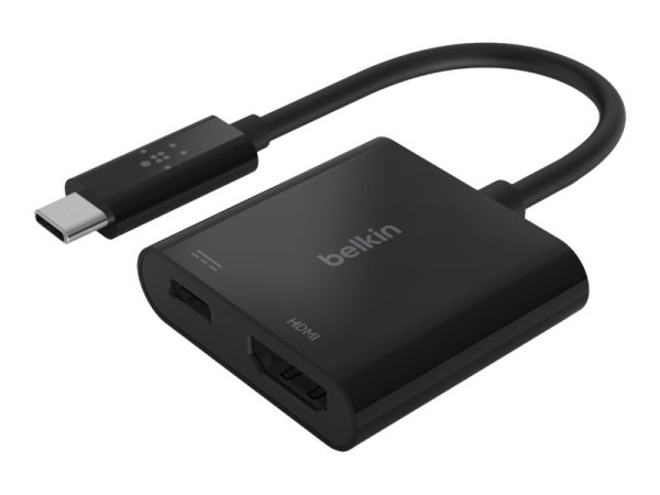Belkin USB-C to HDMI + Charge Adapter - Videoadapter - 24 pin USB-C männlich zu HDMI, USB-C (nur Spa
