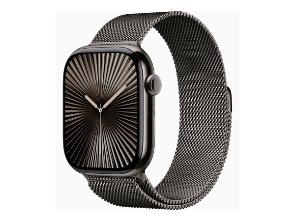 Apple Watch Series 10, GPS + Cellular, 46mm Titangehäuse Schiefer, Milanaise Armband [Platzhalter3]