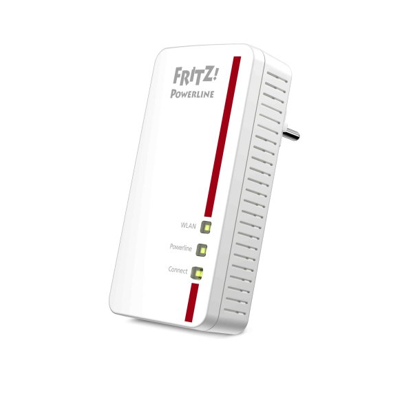 AVM FRITZ!Powerline 1260E, Bridge, WLAN Adapter, 1-Port, Weiß/Rot