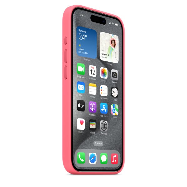 Apple iPhone 15 Pro Silikon Case mit MagSafe, Pink