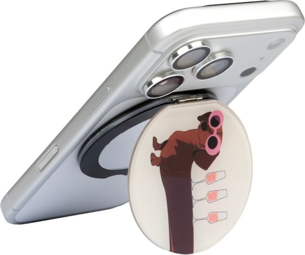LAUT MAGMOJI Mirror Stand, MagSafe Ring mit Spiegel & Ständer für Apple iPhone, Dackel Cheers!