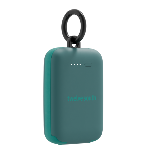 Twelve South PowerClip, Powerbank 2000mAh, Teal, USB-C, 2.000 mAh