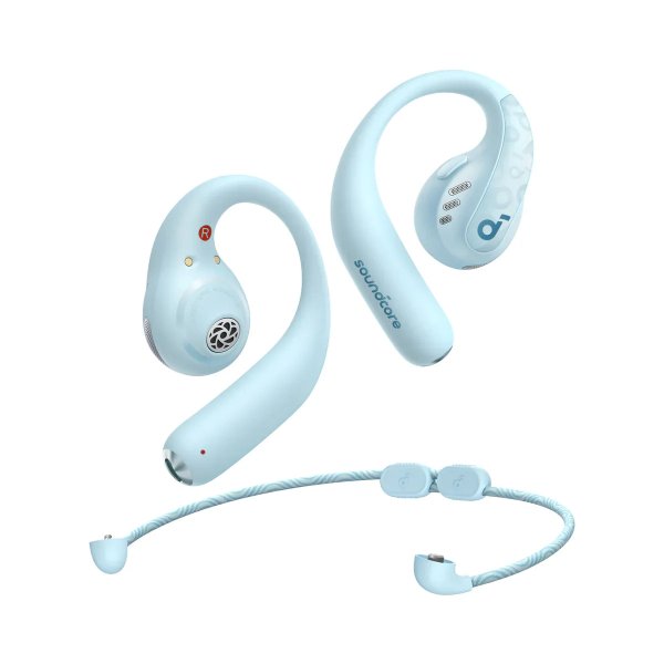 Soundcore AeroFit Pro blue Bluetooth Open-Ear Sport Kopfhörer LDAC Spatial Audio IP55 14 Stunden Wie