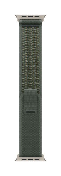 Apple Trail Loop Armband für Apple Watch 49mm, Grün, S/M (130-180 mm Umfang), Gehäusefarbe Natur