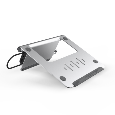 ADAM elements USB-C Hub (11 in 1 Adapter) inkl. Ständer für Notebooks/Tablets, Grau