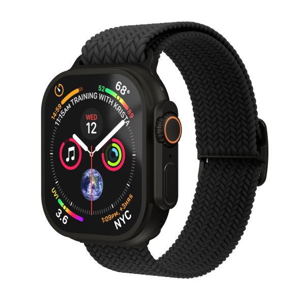 Vonmählen Woven Loop für Apple Watch 42 (Series 1/2/3)/44/45/46/49mm, Schwarz/Schwarz