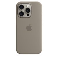 Apple iPhone 15 Pro Silikon Case mit MagSafe Tonbraun