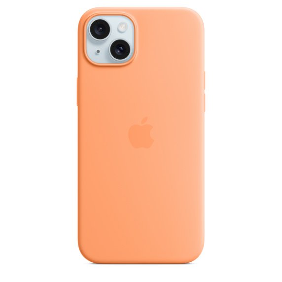 Apple iPhone 15 Plus Silikon Case mit MagSafe, Sorbet Orange