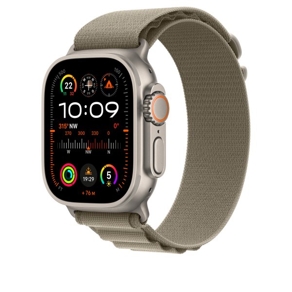 Apple Alpine Loop Armband für Apple Watch 49mm, Oliv, Small (130-160 mm Umfang)