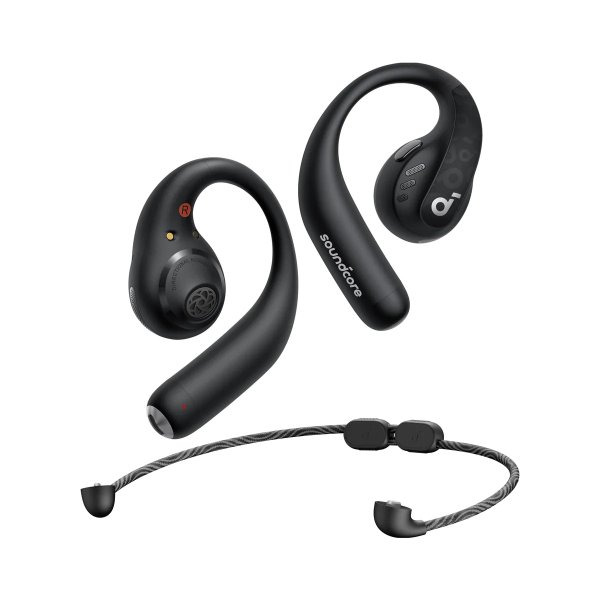 Soundcore AeroFit Pro black Bluetooth Open-Ear Sport Kopfhörer LDAC Spatial Audio IP55 14 Stunden Wi