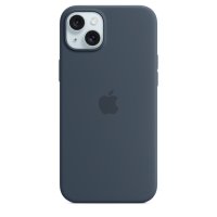 Apple iPhone 15 Plus Silikon Case mit MagSafe Sturmblau