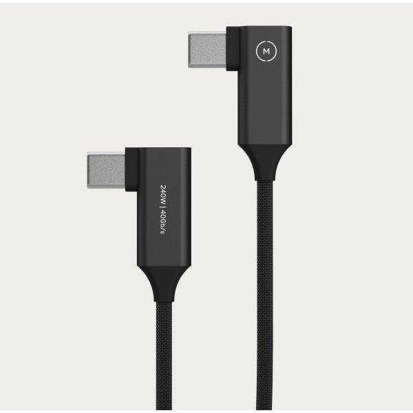 Moment Superflex rechtwinkliges USB-C-zu-USB-C-Kabel 10 cm