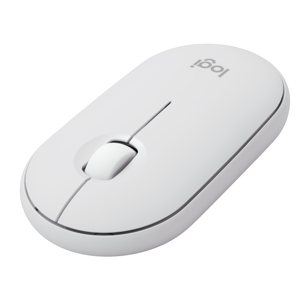 Logitech Pebble 2 M350S, Wireless Maus, Bluetooth, 3 Tasten, Weiß