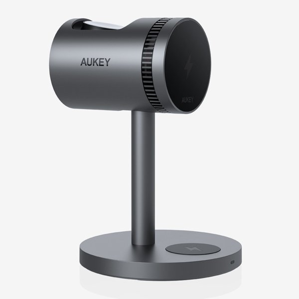 AUKEY MagFusion Pro Wireless Charging Stand  (3-in-1) Ladestation für MagSafe-kompatible iPhones, Ap