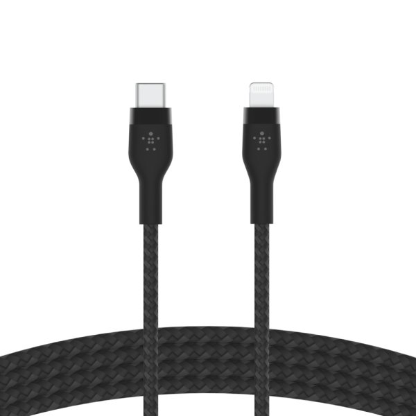 Belkin USB-C auf Lightning Kabel, geflochten, 2m, Schwarz