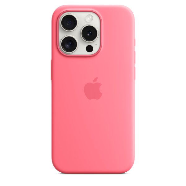 Apple iPhone 15 Pro Silikon Case mit MagSafe, Pink