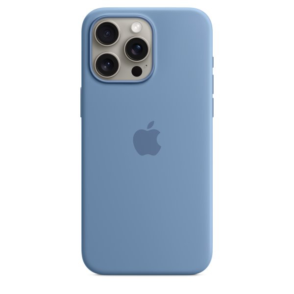 Apple iPhone 15 Pro Max Silikon Case mit MagSafe, Winterblau