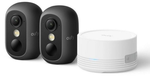 eufyCam C35 2-Kamera-Set, Kabellose Überwachungskamera Außen & Innen, Magnetische Halterung, Schwarz