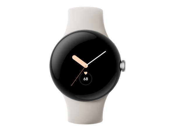 Google Pixel Watch - Silber poliert - intelligente Uhr mit Band