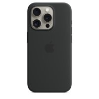 Apple iPhone 15 Pro Silikon Case mit MagSafe Schwarz