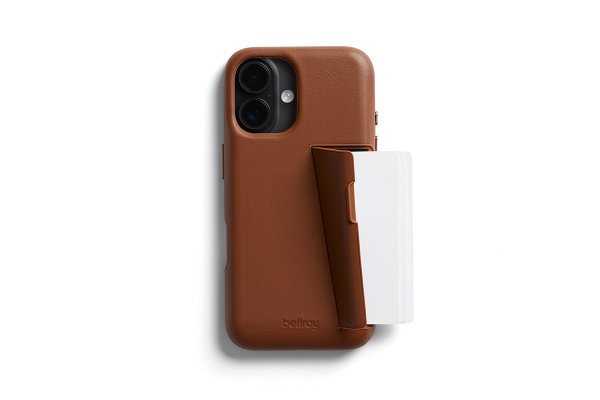 Bellroy Leder Card Case für Apple iPhone 16, Braun