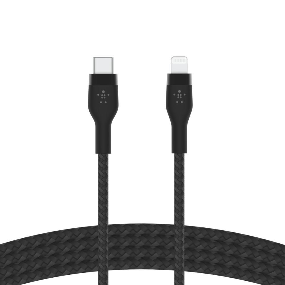 Belkin USB-C auf Lightning Kabel geflochten Schwarz USB-C auf Lightning 2m