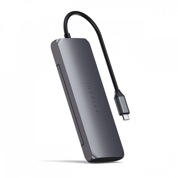 Satechi USB-C Hybrid Multiport Hub (4 in 1 Adapter) mit integriertem SSD Festplatten Steckplatz, Spa