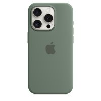 Apple iPhone 15 Pro Silikon Case mit MagSafe Zypresse