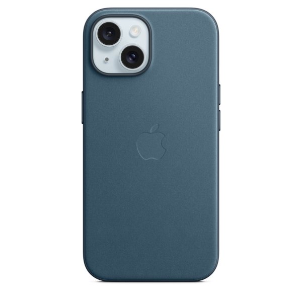 Apple iPhone 15 Feingewebe Case mit MagSafe, Pazifikblau