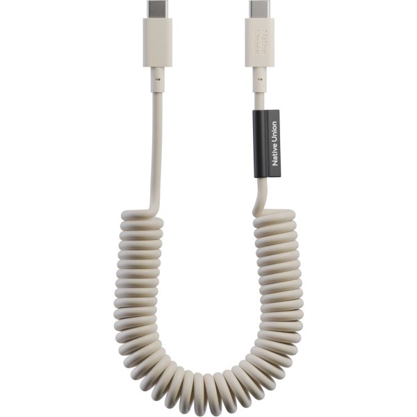 Native Union Pop USB-C auf USB-C Spiralkabel, 60W, 1,2m, Sandstone