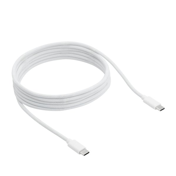 99VOLTS USB-C auf USB-C Kabel, geflochten, 60W, 1m, Weiß