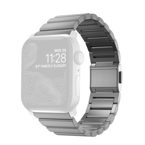 Nomad Gliederarmband aus Titan für Apple Watch 42/44/45/49mm, Silber