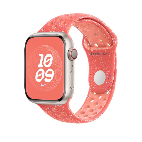 Apple Nike Sportarmband für Apple Watch 45 mm, Magic Ember, S/M (130-180 mm Umfang)