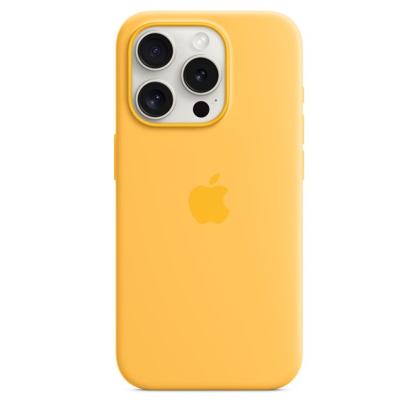 Apple iPhone 15 Pro Silikon Case mit MagSafe, Warmgelb