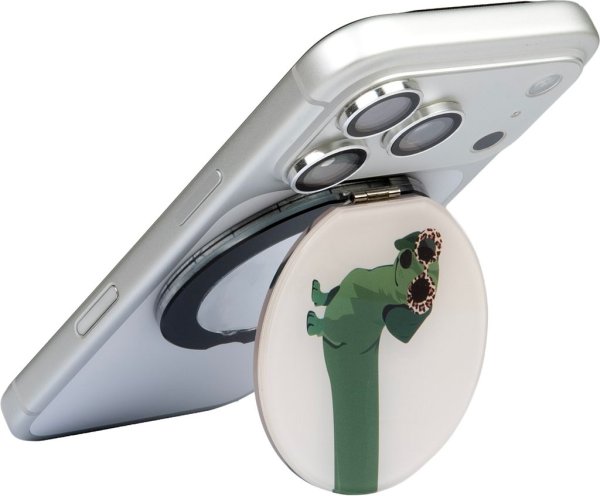 LAUT MAGMOJI Mirror Stand, MagSafe Ring mit Spiegel & Ständer für Apple iPhone, Dackel Matcha Vibes