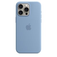 Apple iPhone 15 Pro Max Silikon Case mit MagSafe Winterblau