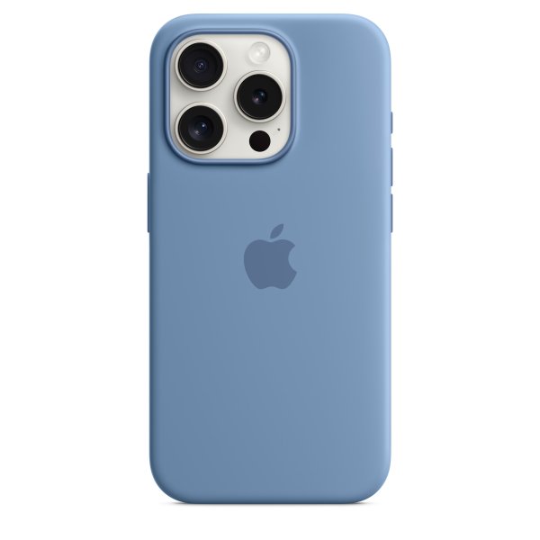 Apple iPhone 15 Pro Silikon Case mit MagSafe, Winterblau