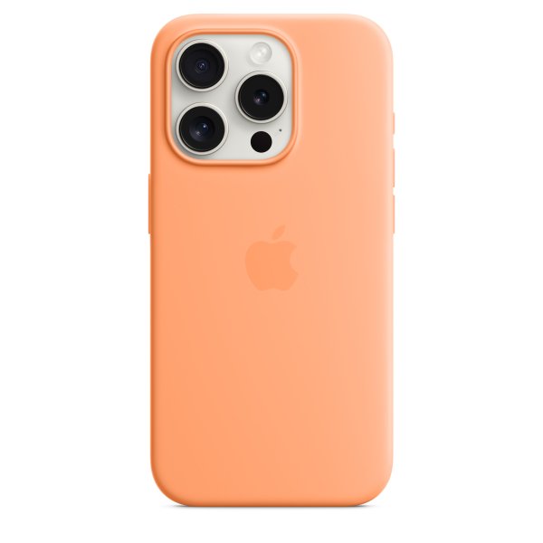 Apple iPhone 15 Pro Silikon Case mit MagSafe, Sorbet Orange