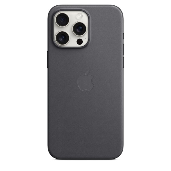 Apple iPhone 15 Pro Max Feingewebe Case mit MagSafe, Schwarz