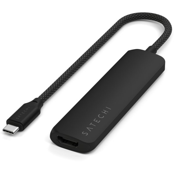 Satechi USB-C Slim Multi-Port Hub (4 in 1 Adapter), Schwarz